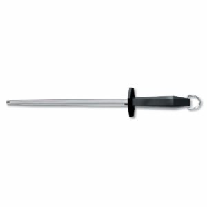 Victorinox Honing Steel 12-Inch Round Regular Cut, Black Plastic Handle