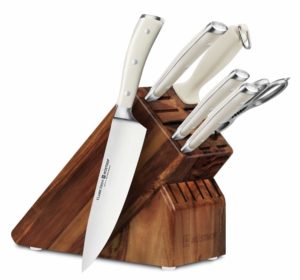 Wusthof Classic Ikon Creme 7-piece Acacia Knife Block Set