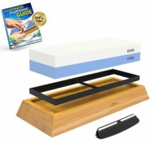 Whetstone Knife Sharpening Stone 2-Sided Knife Sharpener Set