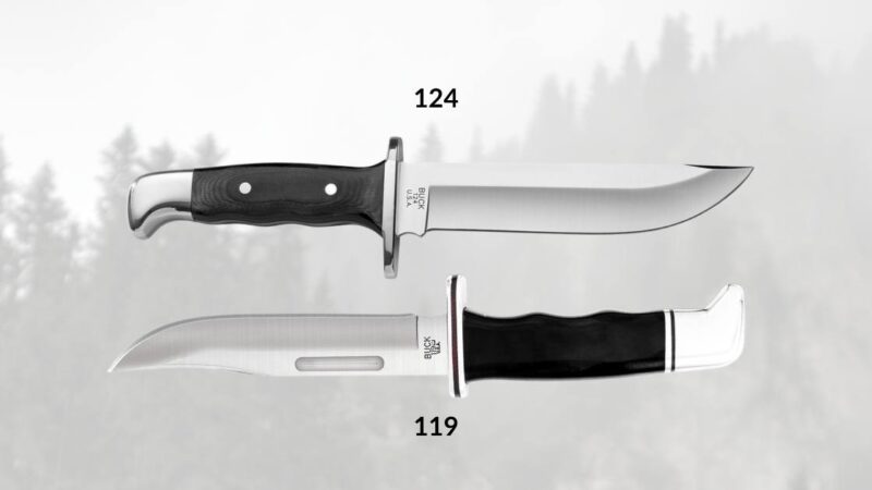 buck 124 vs 119 side by side