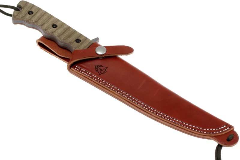 tops knives pig hunter with leather sheath