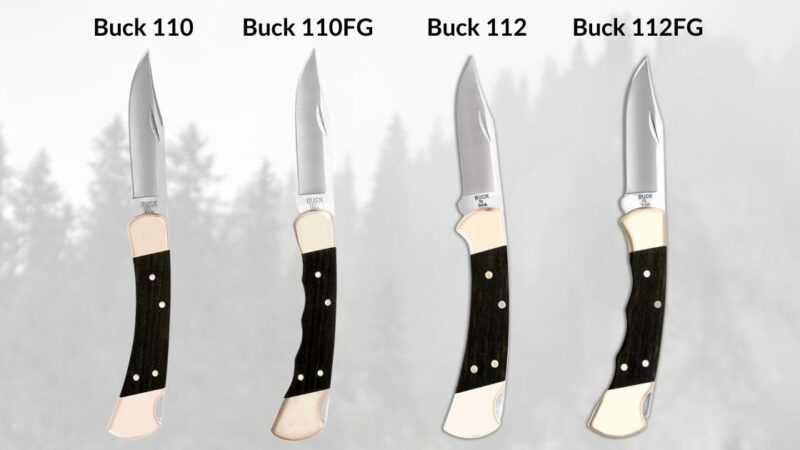 buck 110s and 112s with and without finger grooves