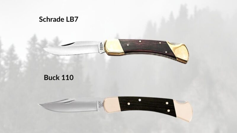 schrade lb7 and buck 110 side by side